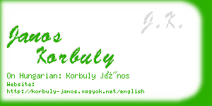 janos korbuly business card